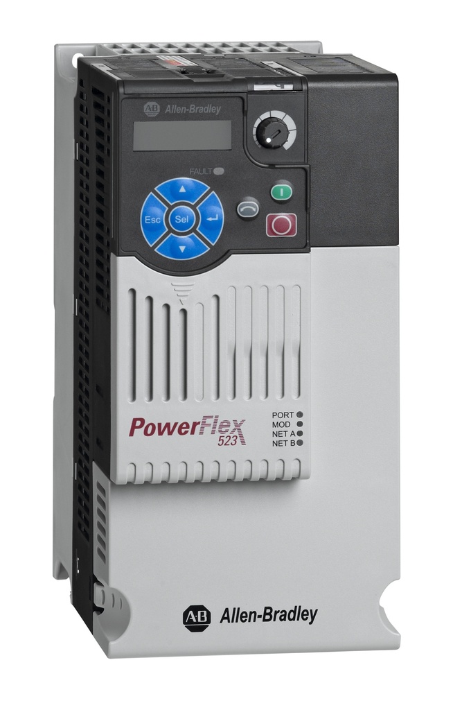 PowerFlex 523 AC Sürücü, 380...480V AC, 3 Faz, 17 Amper, 10 Hp, 7,5 kW Normal Görev; 10 Hp, 7,5 kW Ağır Görev, Çerçeve C, IP20 NEMA / Açık Tip, Filtre image