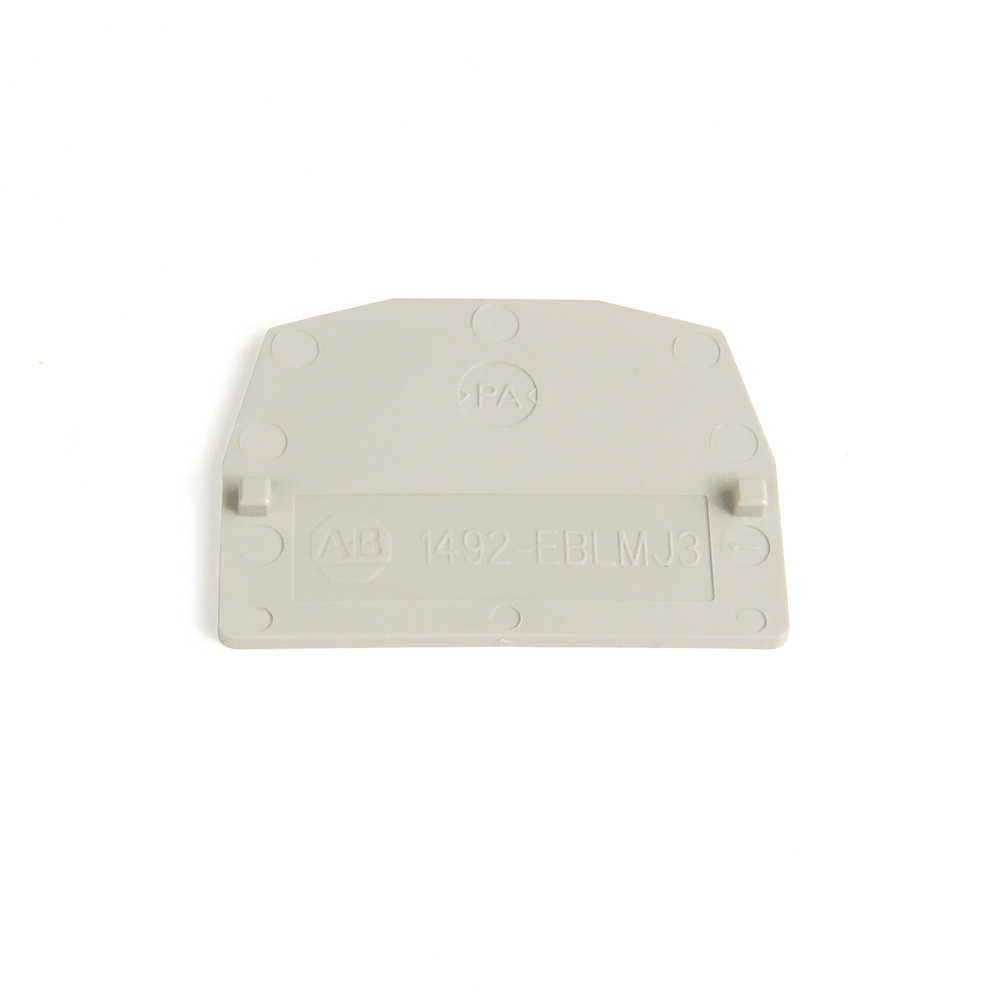 Uç Bariyeri, Yaylı Kelepçe Tipi TB için, 1,5 x 24,65 x 35 mm (0,06 x 0,97 x 1,38 inç), Gri, Pkg. Miktar. 50, 1492-LMJ3, LMJG3 ile Kullanım için