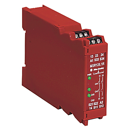 Güvenlik Rölesi, MSR126T, 24V AC/DC, Otomatik/Manuel, Sabit, 22,5MM Gövde Genişliği, Sonsuz, Bir 2 N.C. Giriş, Bir LC Giriş, 2 Güvenlik Çıkışı, CA T 4 Anma