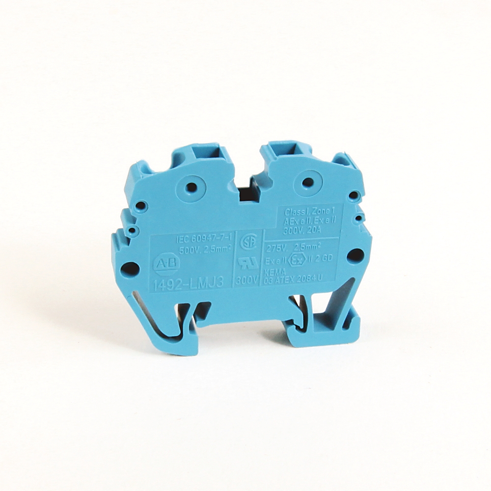 Terminal Bloğu, Yaylı Kelepçe Bağlantısı, Mini Ray Montajı, Jumper Özellikli Geçişli Besleme, 5,1 x 35 x 23,7 mm (0,20 x 1,38 x 0,93 inç), 1 Kutuplu, Gri, Paket. Adet 100'ün GERİLİM ORANI UR - 600V AC/DC, CSA - 600V AC/DC, IEC - 500V AC/DC, ATEX - 275V AC/