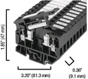 Terminal Bloğu, Vida Bağlantılı, Eriyebilir, Kırmızı LED Atmış Sigorta Göstergesi, 9,1 x 81,3 x 47mm (0,36 x 3,20 x 1,85 inç), 1 Kutuplu, Siyah, Pkg. Adet 25, GERİLİM ORANI UR - 10...57V AC/DC, CSA - 10...57V, IEC - 10...57V, MAKSİMUM AKIM ORANI UR - 15A, CSA