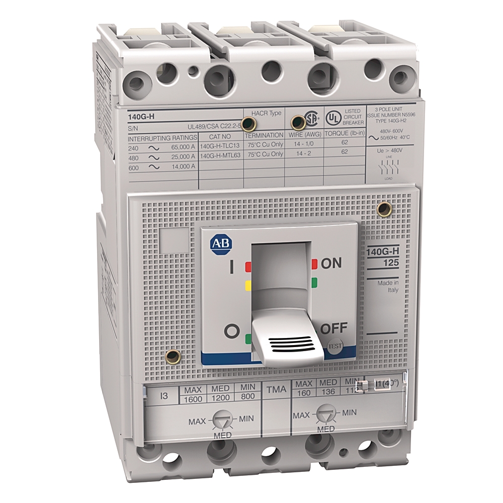Kalıplı Kasa Ckt-Bkr, 125A H Çerçeve, 480V'da 25 kA, T/M - Adjst Thrm / Adjst Mgntc, 3 Kutuplu, 100A, Yüzde 80 MCCB, Bara Montajı Yok, YOK, YOK, YOK