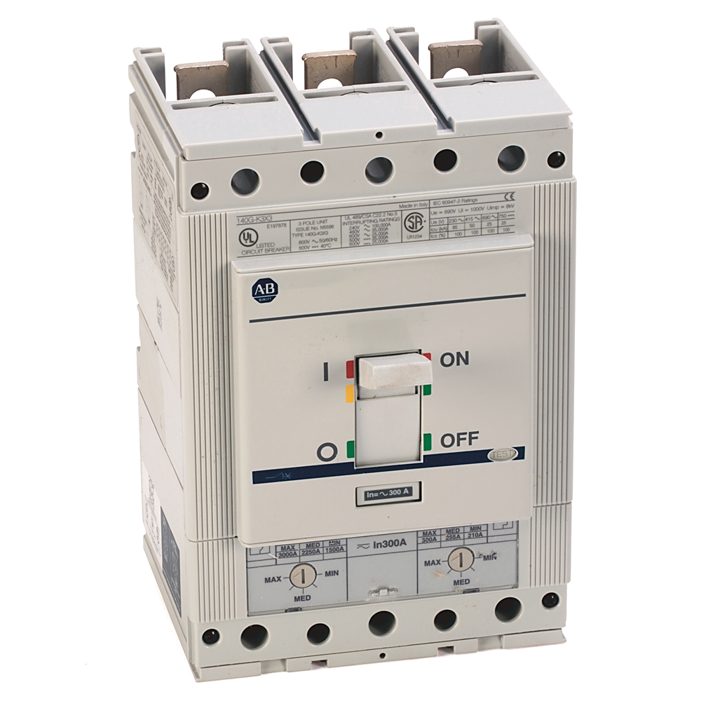 140G - Molded Case Circuit Breaker, K frame, 35 kA Interrupt Rating, T/M - Thermal Magnetic, 3 Poles, Rated Current 300 A (80% Rated)