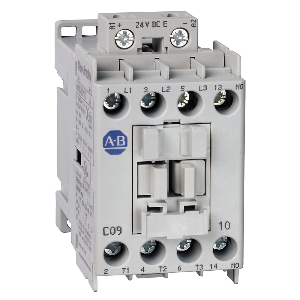 Kontaktör, 9 A, IEC, 24V50/60Hz/24VDC Elec Cl, Elektronik, 3 Normalde Açık Kutup, 24V DC Elektronik, 1 NO Kontak ve 0 NC Kontak, Tekli Paket