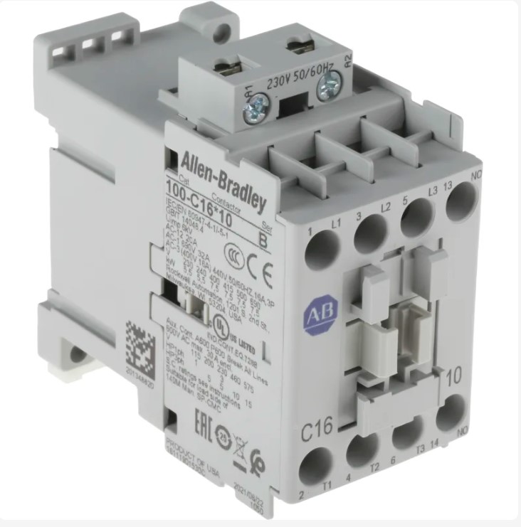 Kontaktör, 16 A, 230V 50/60 Hz, AC, 3 Normalde Açık Kutup, 230V AC 50/60 Hz, 1 NO Kontak ve 0 NC Kontak, Tekli Paket
