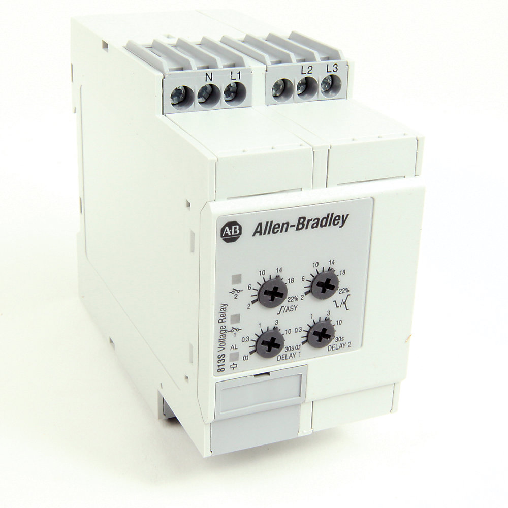 Gerilim İzleme Rölesi, 3 Fazlı, 380-415V AC, Kendinden Güçlü, 50 √ 400 Hz, Düşük ve Aşırı Gerilim Koruması, 2-SPDT Kontak, Ayarlanabilir Zaman Gecikmesi, Faz Kaybı / Dengesizlik / Ters Çevirme Koruması, Programlanabilir Mandal veya Ayar Seviyesinde Engelleme, Otomatik Sıfırlama