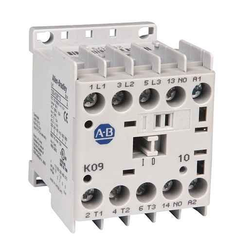 [100-K09KA10] Minyatür Kontaktör,9 A,IEC,240V 50/60Hz,3 N.O. Kutup,1 N.O. Yardımcı Kontak,Vidalı Tip Klemensler