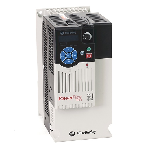 [25B-E012N104] PowerFlex 525 AC Sürücü, Gömülü EtherNet/IP ve Güvenlik, 525...600V AC, 3 Faz, 12 Amper, 10 Hp, 7,5 kW Normal Görev; 10 Hp, 7,5 kW Ağır Görev, Çerçeve C, IP20 NEMA / Açık Tip, Filtre Yok