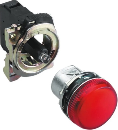 [800FM-LF4PN7RX11] 800F PB, 22mm Anlık Buton, Işıklı Gömme, 1 N.O./1 N.C., Standart, Kırmızı LED, Kırmızı, Entegre LED Modülü, Metal, 240V AC (LED), Vidalı Kontak Bloğu, Plastik Mandallı Montaj, Standart Paket
