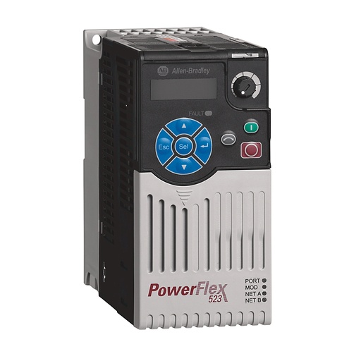 [25A-D1P4N104] PowerFlex 523 AC Sürücü, 380...480V AC, 3 Faz, 1,4 Amper, 0,5 Hp, 0,4 kW Normal Görev; 0,5 Hp, 0,4 kW Ağır Görev, Çerçeve A, IP20 NEMA / Açık Tip, Filtresiz