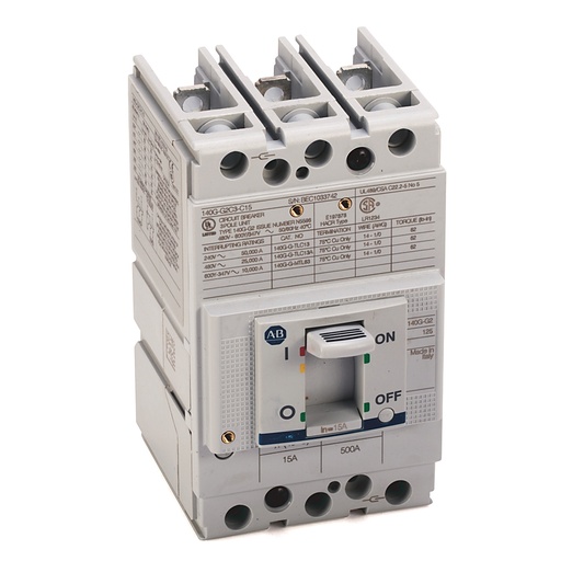 [140G-G2C3-C80] Kalıplı Kutulu Devre Kesici, 125A Çerçeve, 80A, Termal Manyetik, 25kA@480V, 36kA@415V, 3 Kutuplu