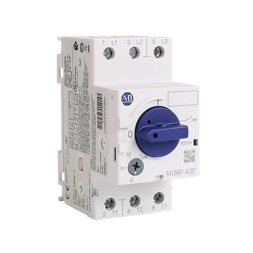 [140MP-A3E-B63] Motor Koruma Devre Kesicisi, A Çerçeve, 4,0-6,3 A, Açma Sınıfı 10A, Standart Kesme Kapasitesi, Standart Manyetik Açma (12,5 x le'de Sabit)