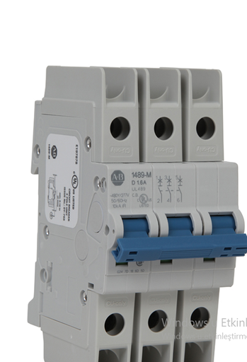 [1489-M3C020] 1489-M Minyatür Devre Kesici, Standart konfigürasyon, AC, UL/CSA Maks. Gerilim: 240V AC, 48V DC, IEC/EN Maks. Gerilim: 230V AC, 3 Kutuplu Yapılandırma, Açma Eğrisi C, 2A