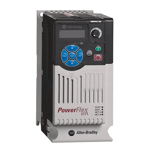 [25A-D010N104] PowerFlex 523 AC Sürücü, 380...480V AC, 3 Faz, 10,5 Amper, 5 Hp, 4 kW Normal Görev; 5 Hp, 4 kW Ağır Görev, Çerçeve B, IP20 NEMA / Açık Tip, Filtresiz